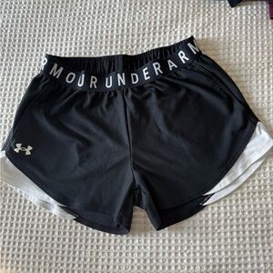 Under Armour Women's Black and White Athletic Shorts